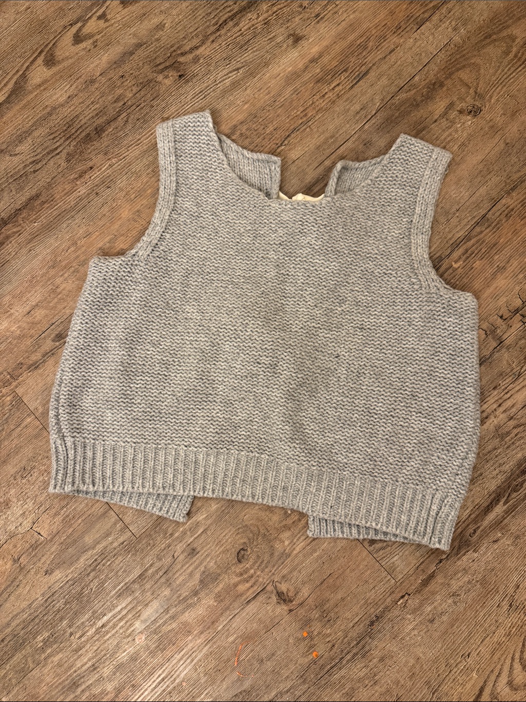 Commense Gray Knit V-Neck Sweater
